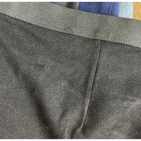 Eileen Fisher Ponte Black Leather Front Panel Legging Pants Size Large Stretch - Picture 8 of 9